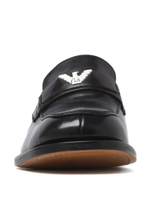 OUR LEGACY Sentiero leather emblem-detail loafers - Black