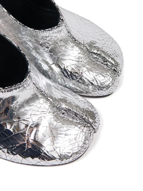 Maison Margiela 80mm Tabi Broken Morror high pumps - Silver