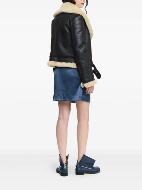 JW Anderson shearling-collar leather jacket - Brown