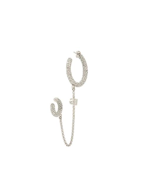 Dolce & Gabbana logo-lettering crystal-embellished earrings - Silver