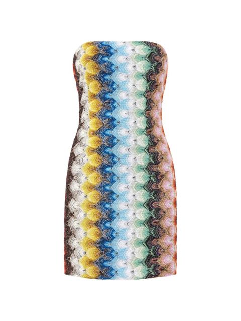 Missoni zig-zag strapless mini dress - Blue - zdjęcie produktu nr 1