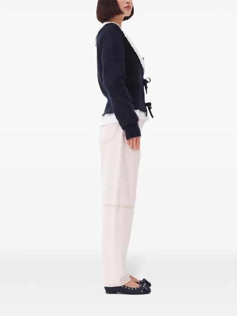 GANNI wide-leg denim trousers - White