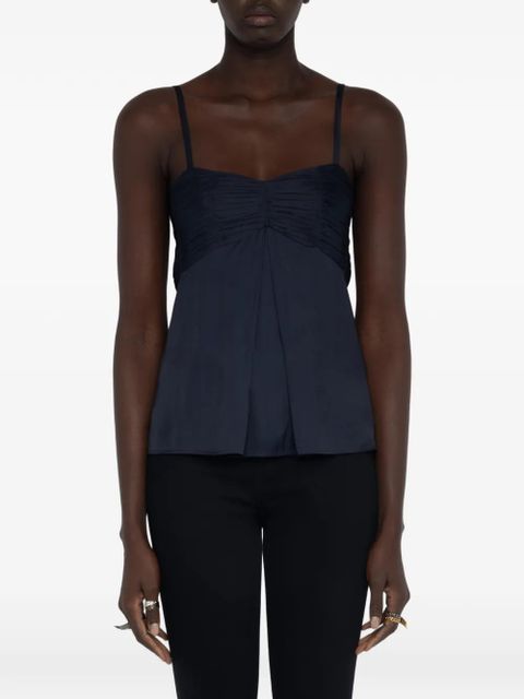 Zadig&Voltaire ruched satin top - Blue