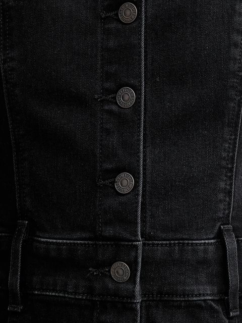 Levi's sukienka jeansowa kolor czarny midi dopasowana 0002S