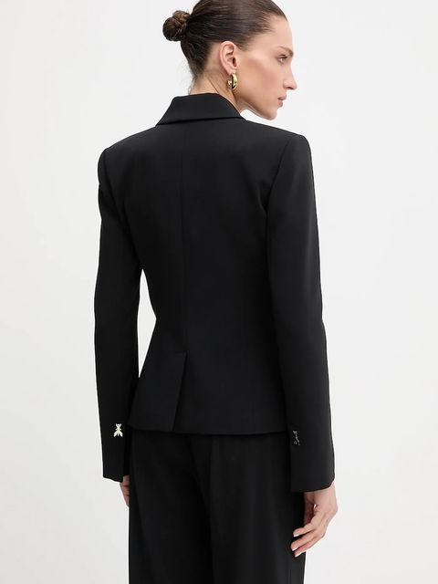 Patrizia Pepe marynarka kolor czarny jednorzędowa gładka 8S0545 A6F5 - zdjęcie produktu nr 2