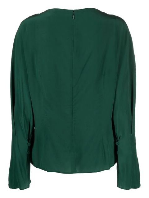 Chloé draped boat-neck silk blouse - Green - zdjęcie produktu nr 2