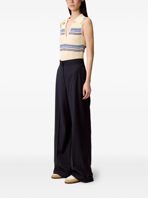 Claudie Pierlot striped V-neck body - Neutrals