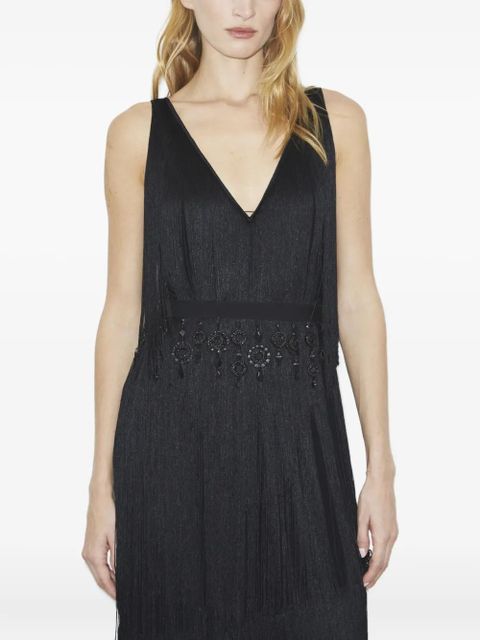 Tory Burch fringed maxi dress - Black