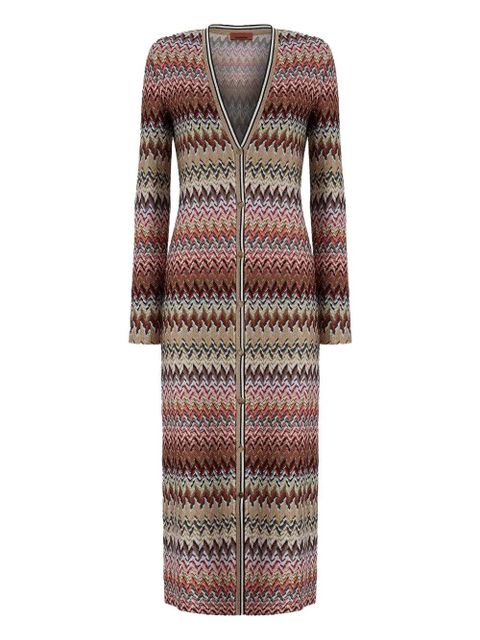 Missoni chevron-pattern button-front cardigan - Red - zdjęcie produktu nr 1