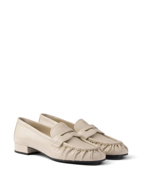 Prada leather loafers - Neutrals - zdjęcie produktu nr 2