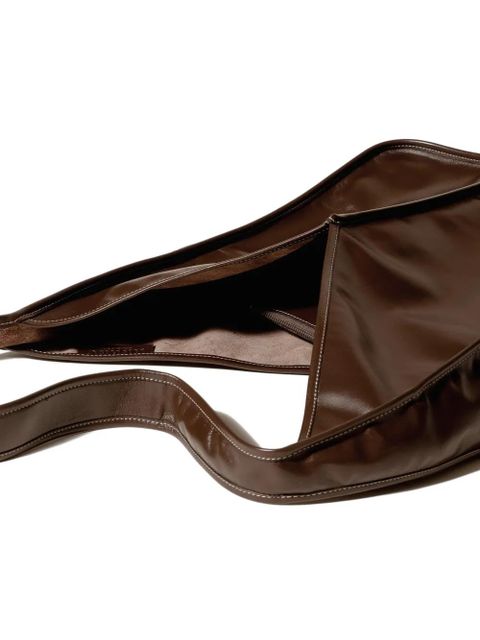 Hereu Calella contrast-stitch shoulder bag - Brown