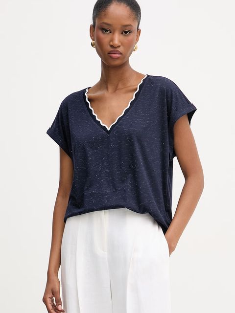 Morgan T-shirt basic damski z wiskozą - zdjęcie produktu nr 2