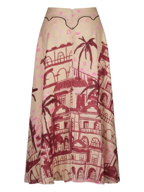 Johanna Ortiz Steps Of Joy printed midi skirt - Neutrals