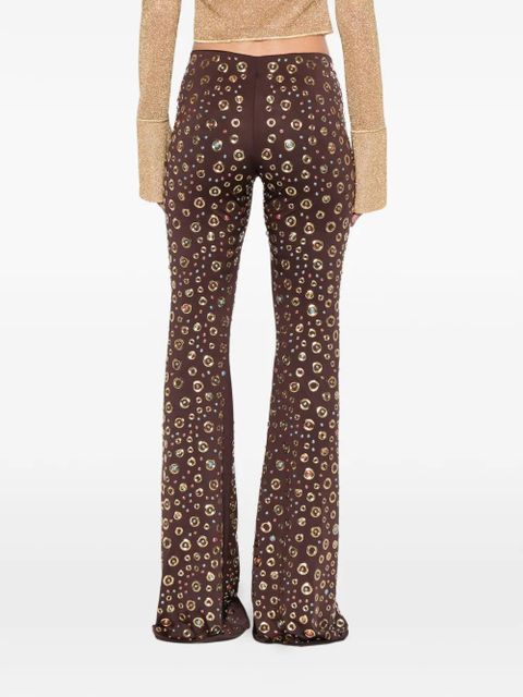 Oséree embellished flared trousers - Brown
