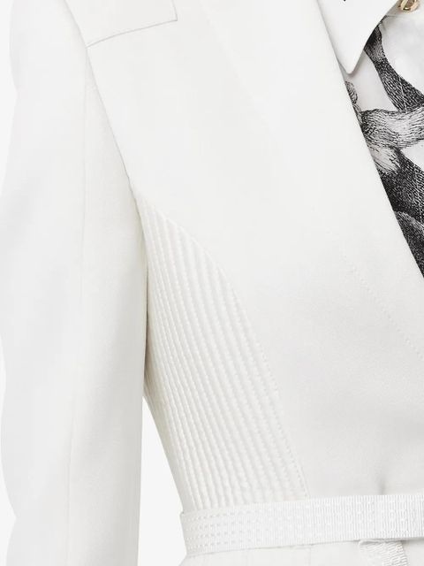 Burberry single-breasted belted blazer - White