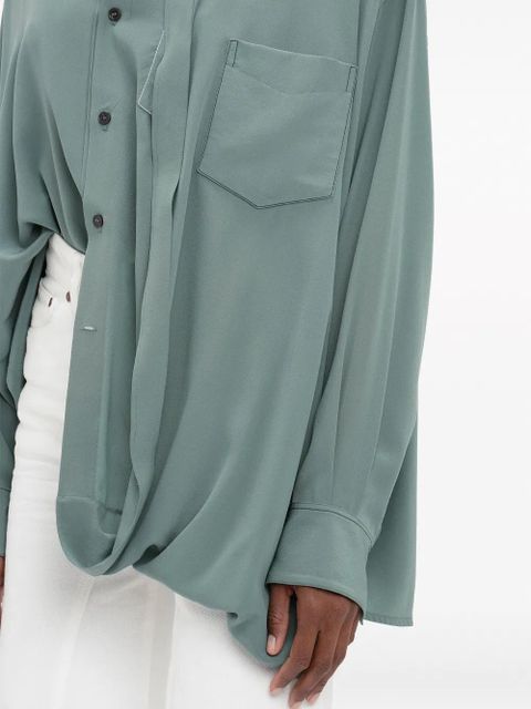 Victoria Beckham long-sleeve double-layered shirt - Blue