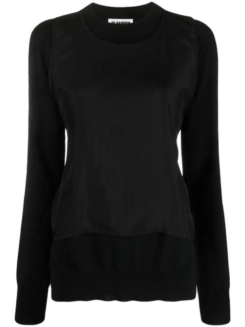 Jil Sander layered-design wool jumper - Black - zdjęcie produktu nr 1