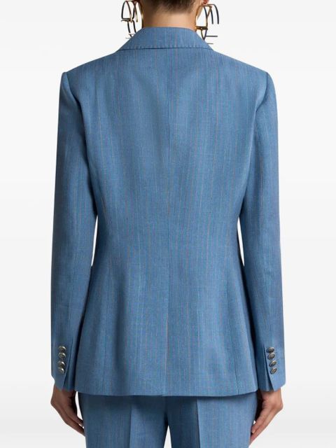 ETRO Pegaso-buttons striped single-breasted blazer - Blue - zdjęcie produktu nr 2