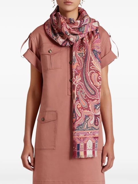 ETRO paisley-print cashmere-silk blend scarf - Pink - zdjęcie produktu nr 2