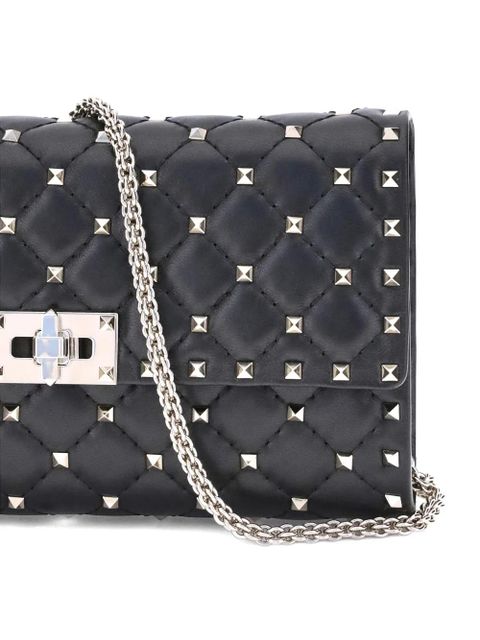 Valentino Garavani Rockstud quilted shoulder bag - Black