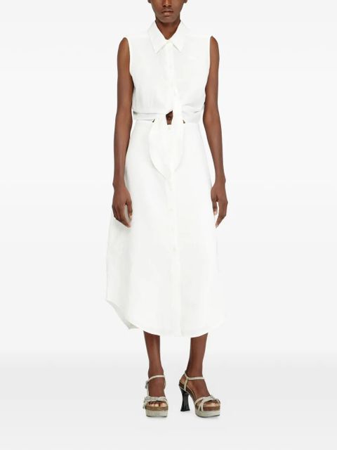 Diesel tie front shirt dress - White