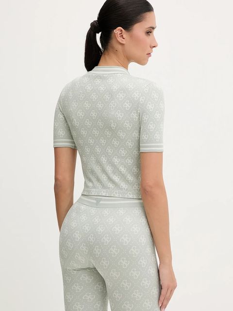 Guess t-shirt RHOMBUS damski kolor zielony V5BP07 K2000