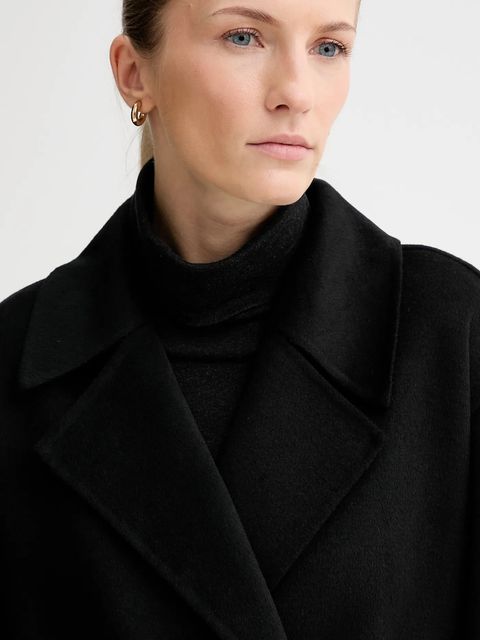 Calvin Klein płaszcz z dodatkiem wełny kolor czarny LV040WL571