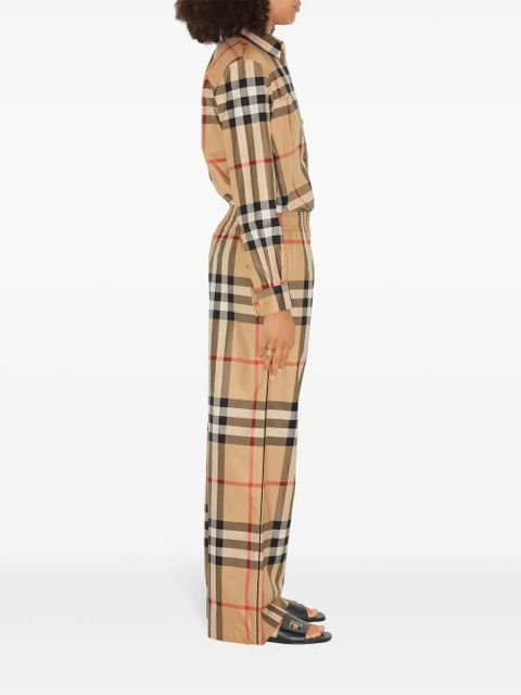 Burberry check-pattern cotton trousers - Neutrals