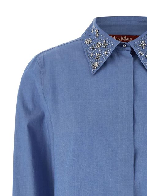 Max Mara Staffa crystal-appliqué shirt - Blue