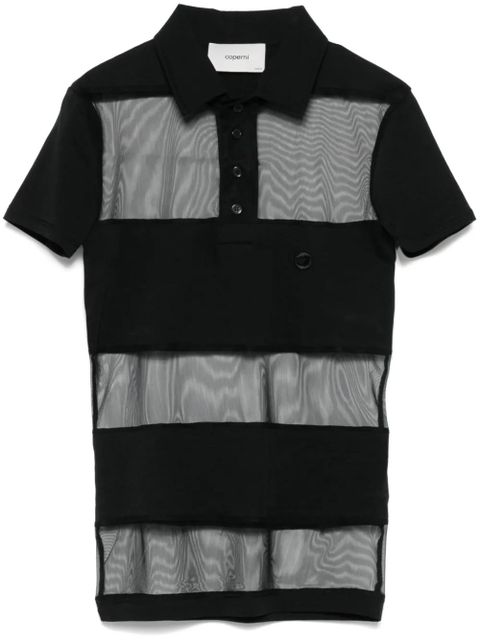 Coperni striped sheer polo top - Black - zdjęcie produktu nr 1
