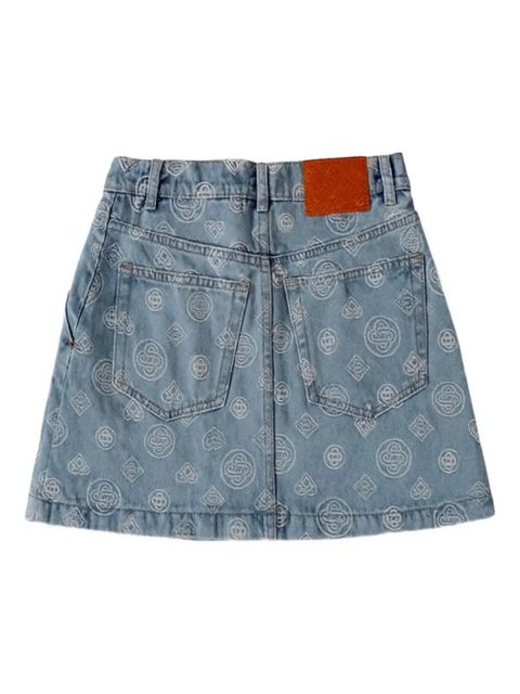 Casablanca monogram-patterned skirt - Blue