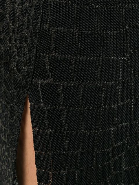 Balmain crocodile effect gown - Black