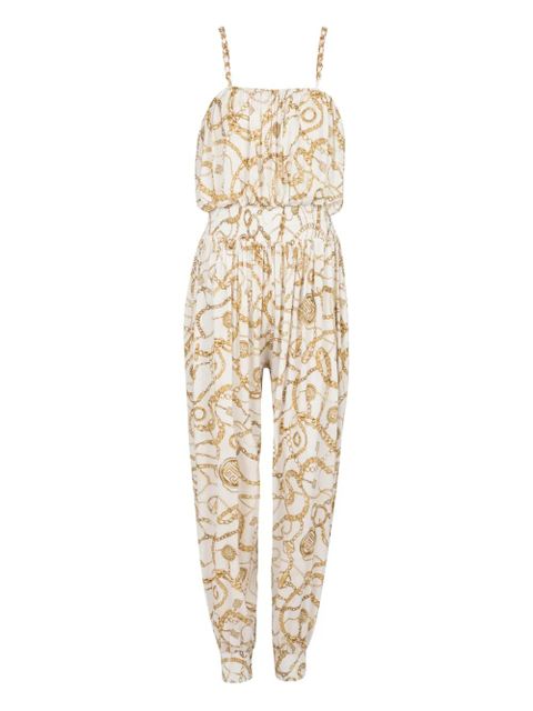 Balmain graphic-print jumpsuit - White - zdjęcie produktu nr 1