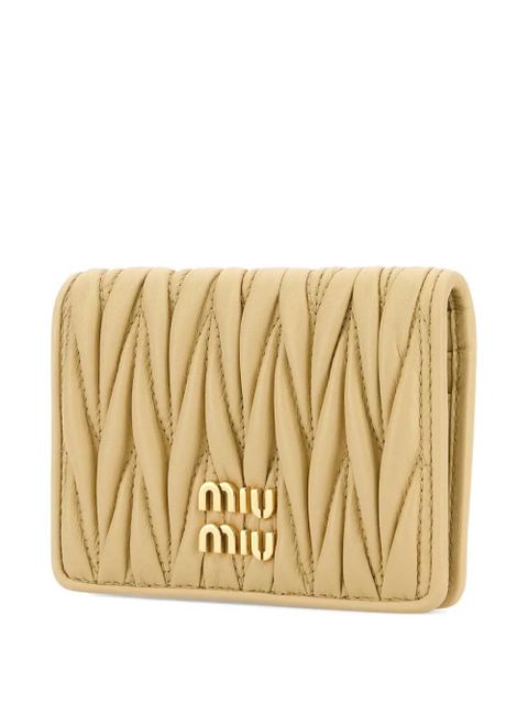 Miu Miu matelassé leather card holder - Neutrals