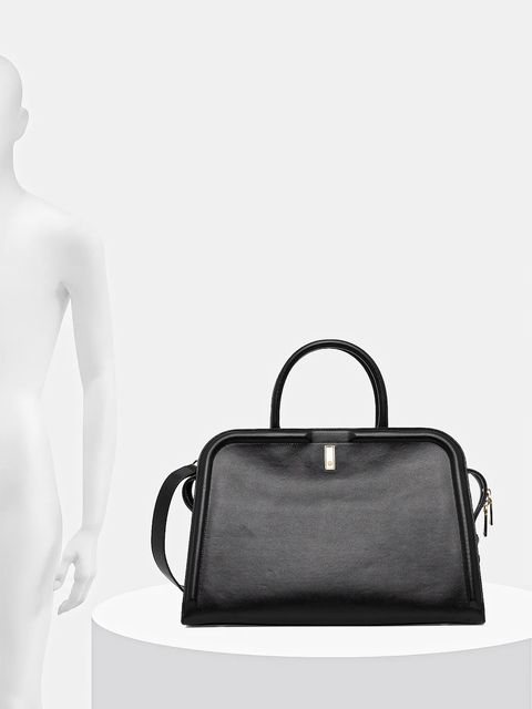 BOSS torebka skórzana kolor czarny 50521062