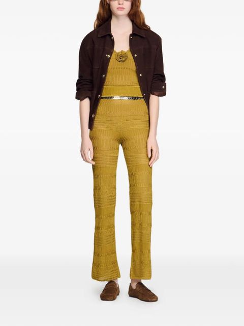 SANDRO pointelle knit trousers - Green - zdjęcie produktu nr 2