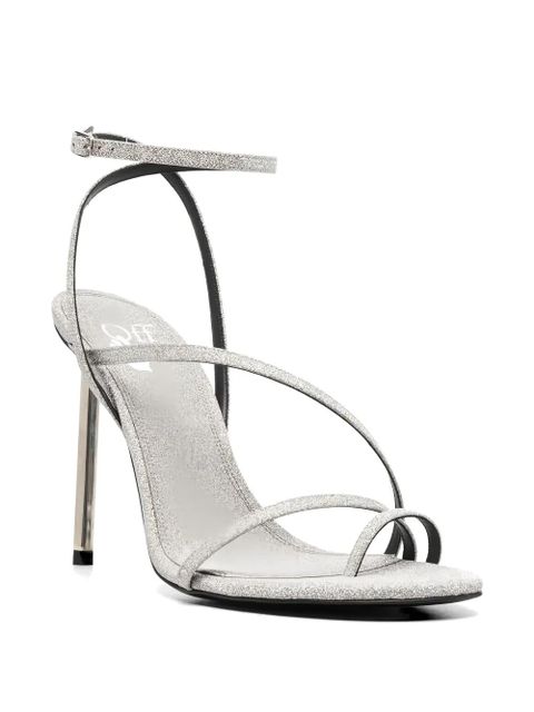 Off-White glitter heeled sandals - Silver - zdjęcie produktu nr 2