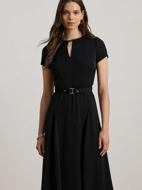 Lauren Ralph Lauren sukienka kolor czarny mini rozkloszowana 200973369