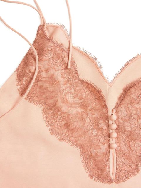 Valentino Garavani lace crepe de chine top - Pink