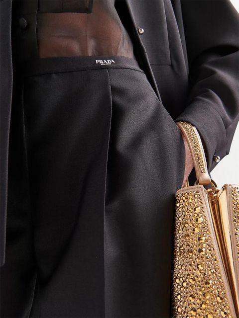 Prada kid-mohair tailored trousers - Black