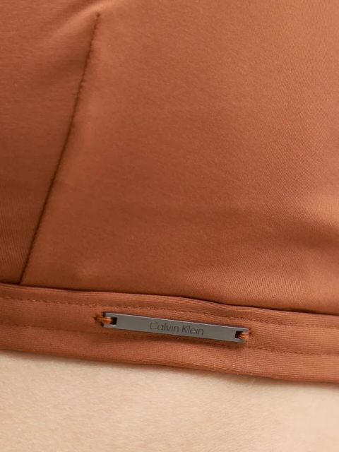 Calvin Klein biustonosz kąpielowy kolor brązowy lekko usztywniona miseczka KW0KW02844