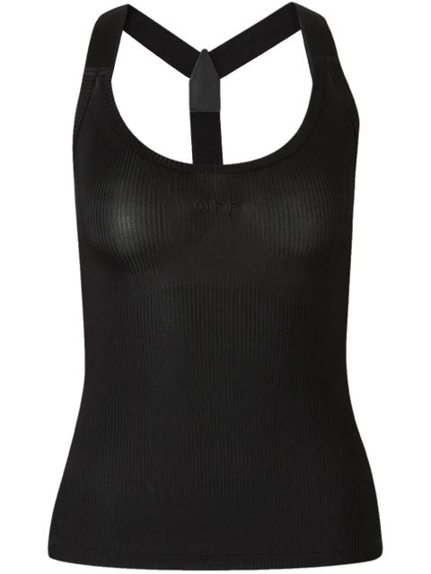 Off-White logo-appliqué racerbank tank top - Black - zdjęcie produktu nr 1
