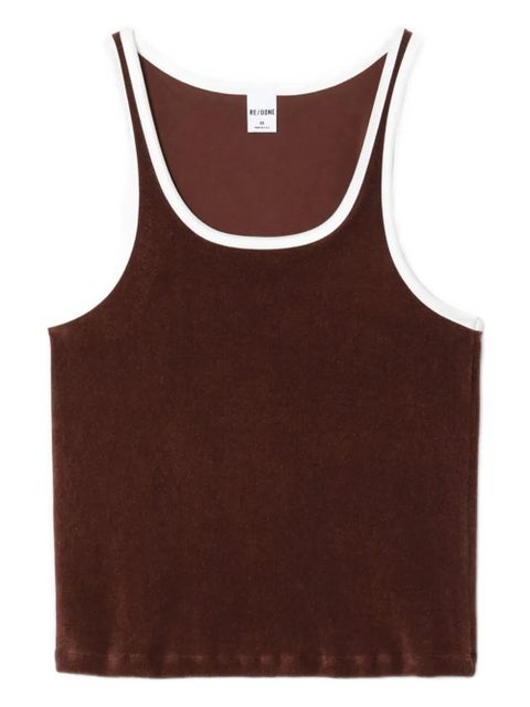 RE/DONE scoop neck terry tank - Brown