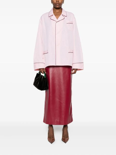 Prada striped contrast-trim shirt - Pink - zdjęcie produktu nr 2