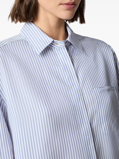 Tod's striped poplin shirt - Blue