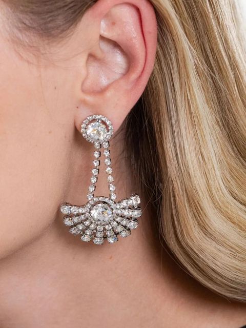 Jennifer Behr crystal velma earrings - Silver - zdjęcie produktu nr 2