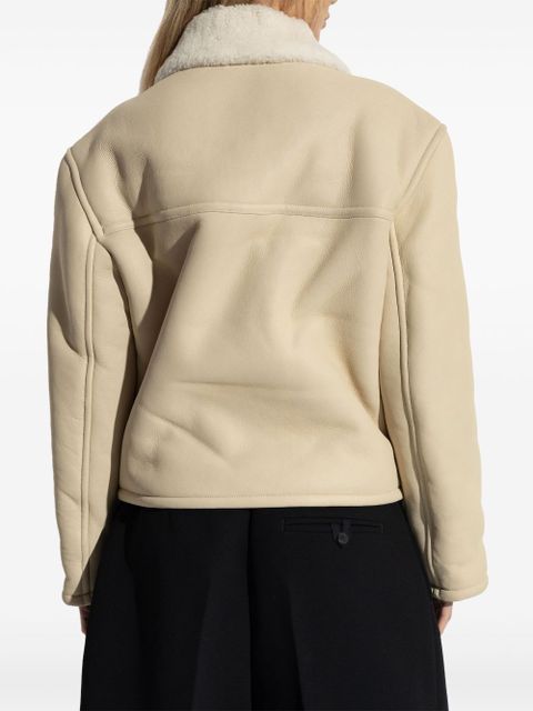 Jacquemus double-breasted shearling jacket - Neutrals