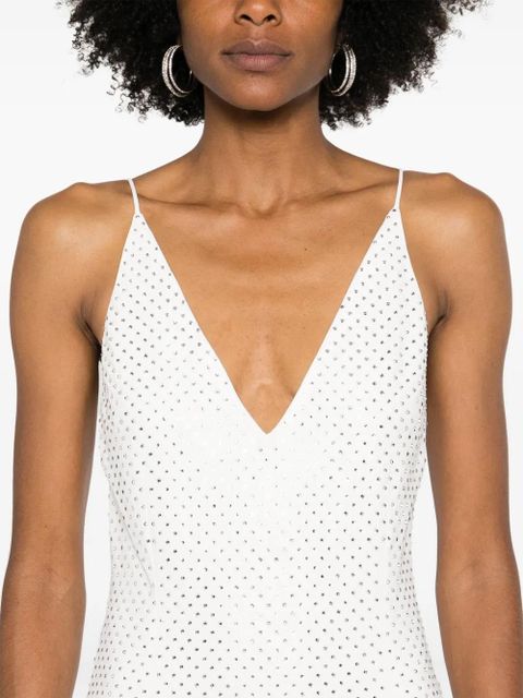 Alessandra Rich crystal embellished sleeveless dress - White