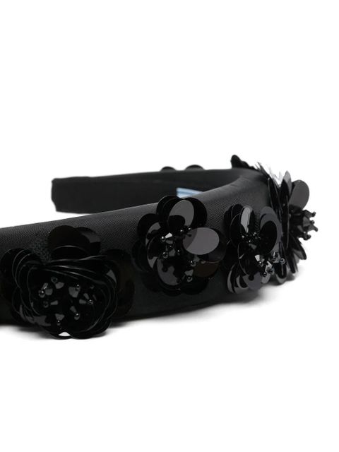 Prada floral-embellished hairband - Black