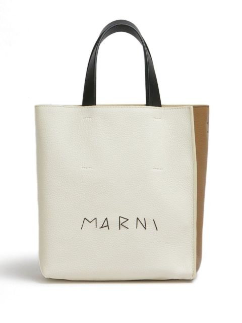 Marni Museo mending-logo leather tote bag - Neutrals - zdjęcie produktu nr 1